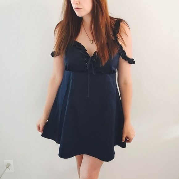 Atmos & Here Satin Mini Dress - Picture 1 of 9